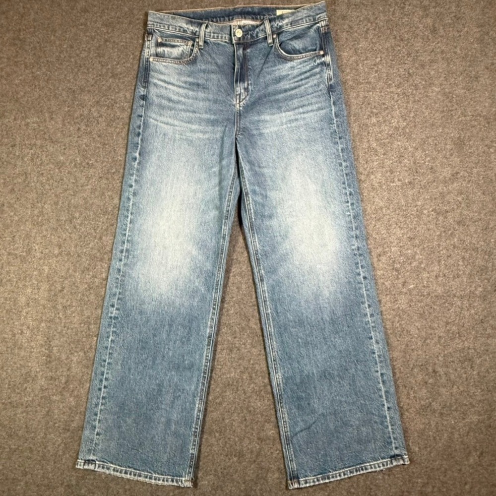 AYR The Secret Sauce Wide Leg Jeans Blue Medium Wash High Rise Size 31 Made LA